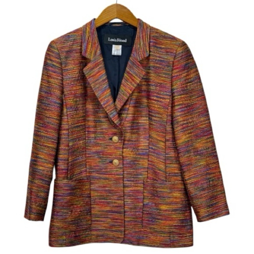 Louis Féraud Multicolor Textured Blazer Jacket Women’s Size 12